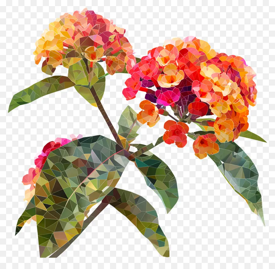 Dijital çiçek Sanatı，Lowpoly Çiçekler PNG