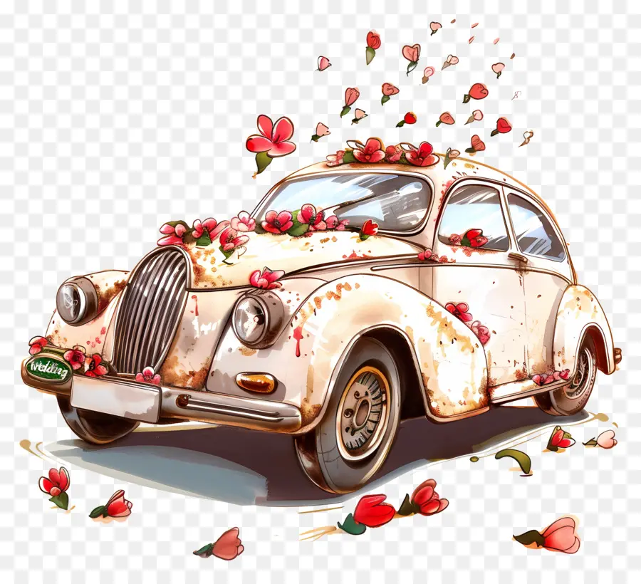 Mutlu Düğün，Eski Araba PNG