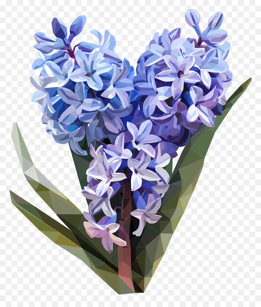 Dijital çiçek，Mavi Sümbül çiçekleri PNG