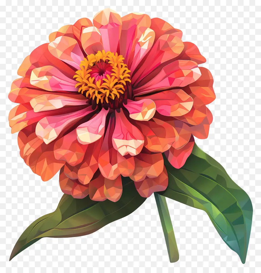 Dijital çiçek Sanatı，Zinnia çiçeği PNG