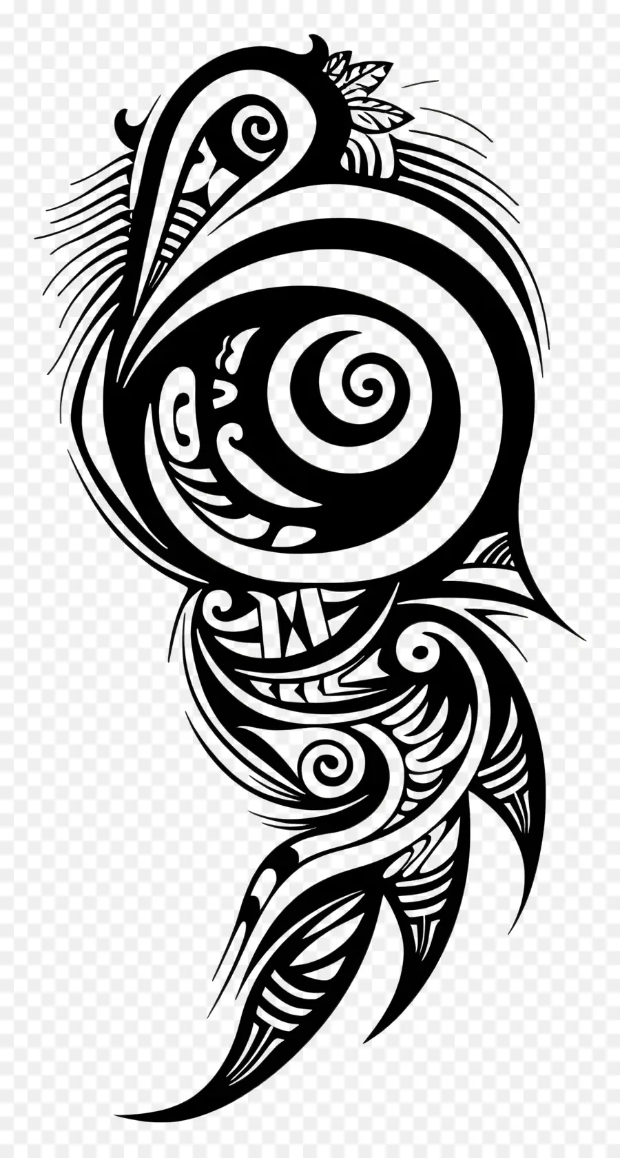 Maori Dövme，Girdap Deseni PNG