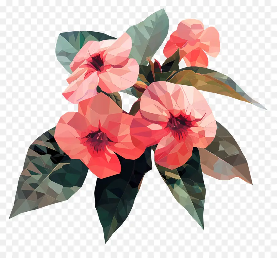 Dijital çiçek Sanatı，Pembe çiçekler PNG