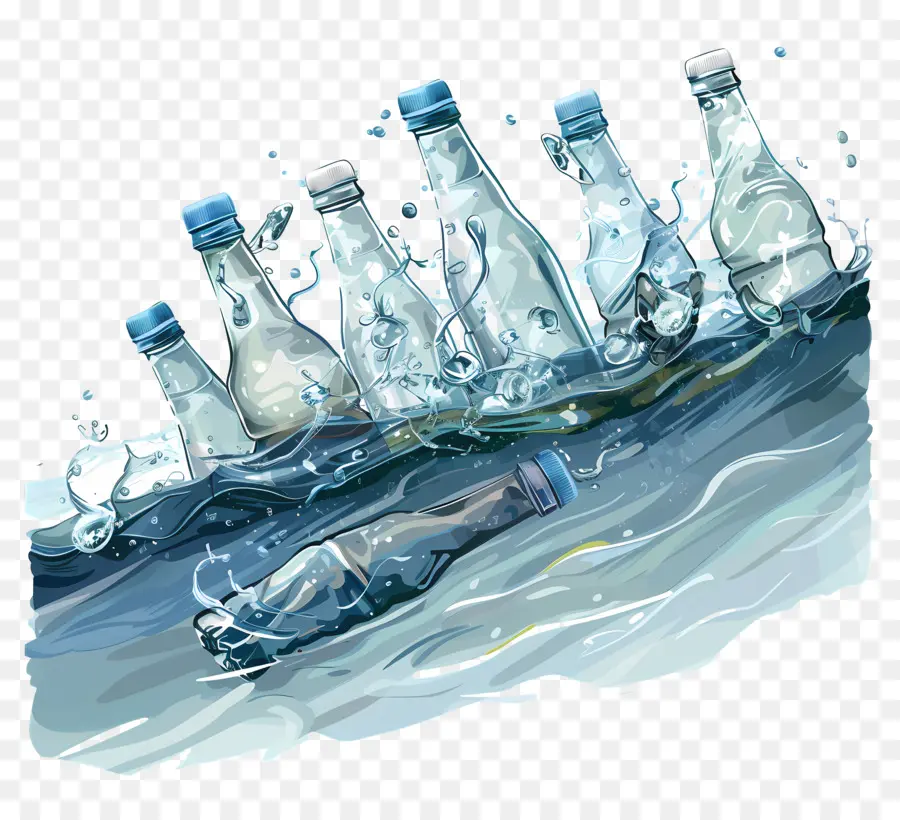 Plastik şişeler，çevresel Etki PNG