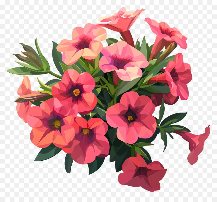 Dijital çiçek，Pembe çiçekler PNG