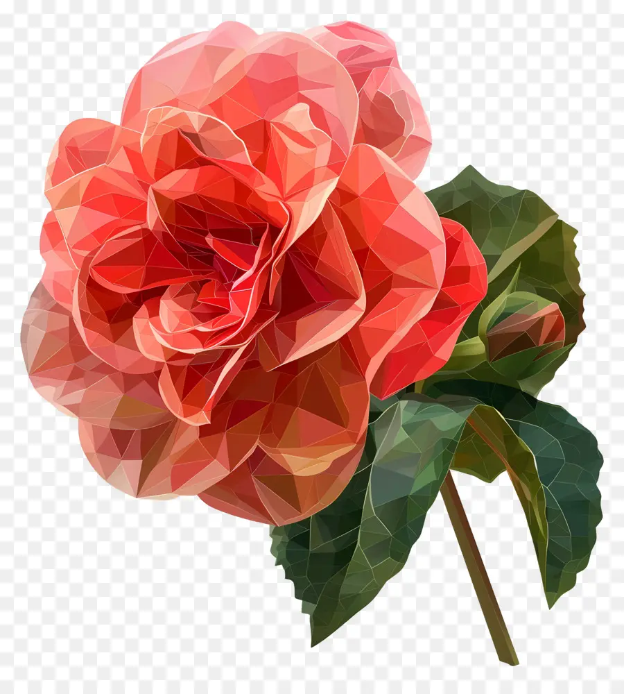 Dijital çiçek，Kırmızı Gül PNG
