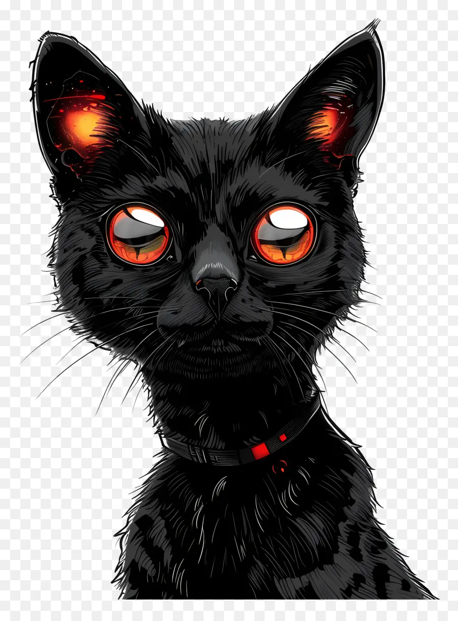 Siyah Kedi，Kırmızı Gözler PNG