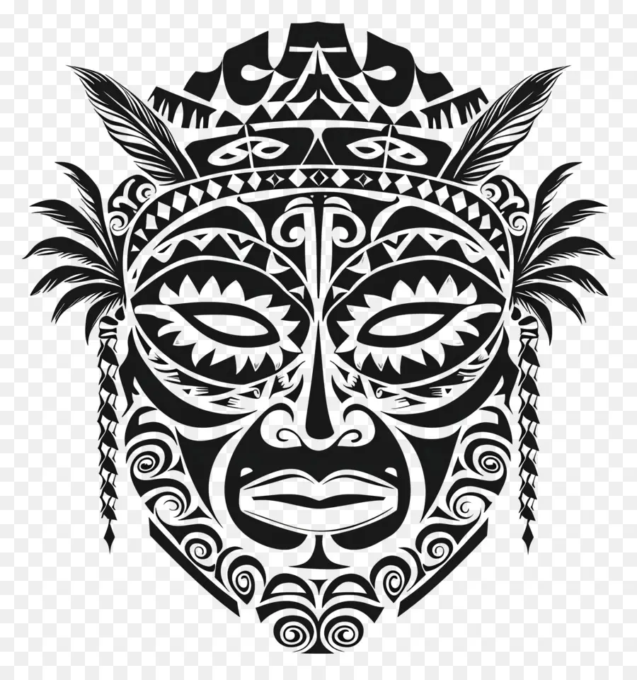 Maori Dövme，Siyah Maske PNG