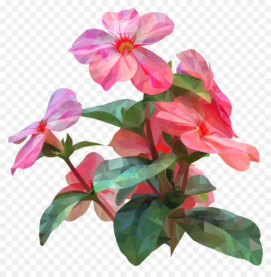 Dijital çiçek Sanatı，3d Illüstrasyon PNG