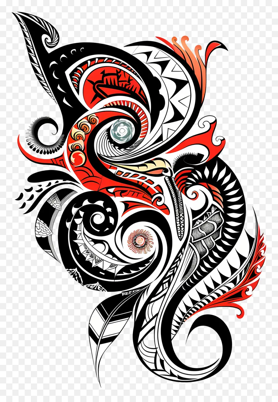 Maori Dövme，Soyut Tasarım PNG