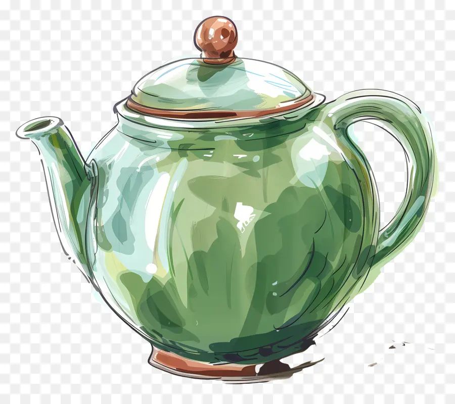 çaydanlık，Yeşil çaydanlık PNG