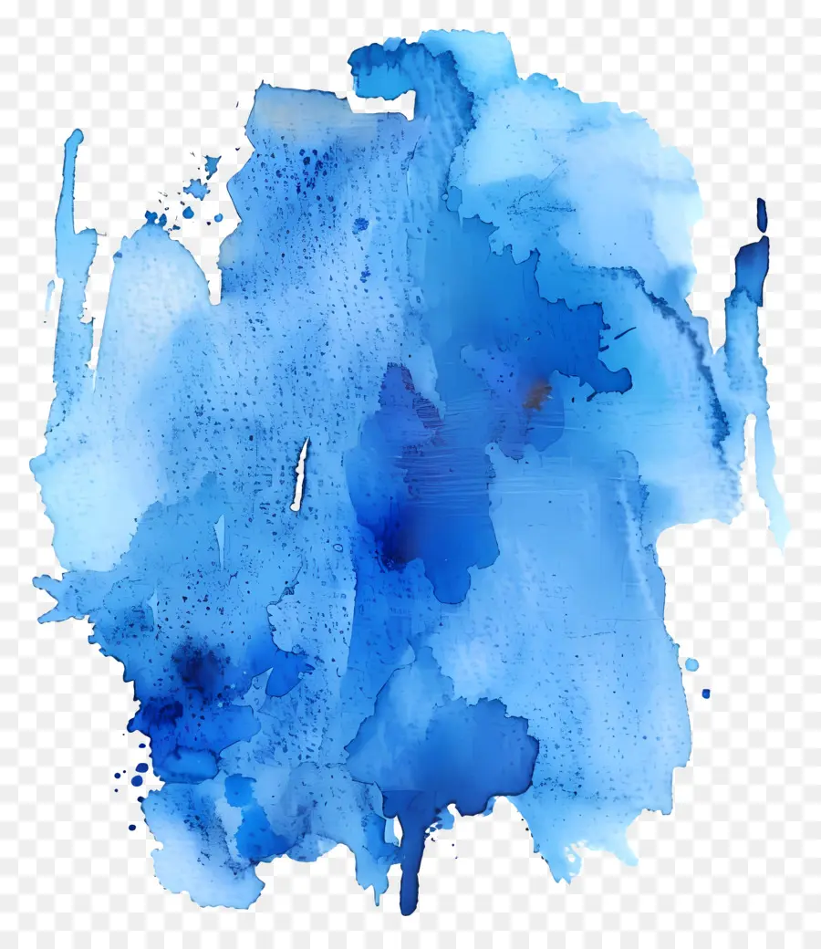 Mavi Suluboya Sıçrama，Soyut Resim PNG