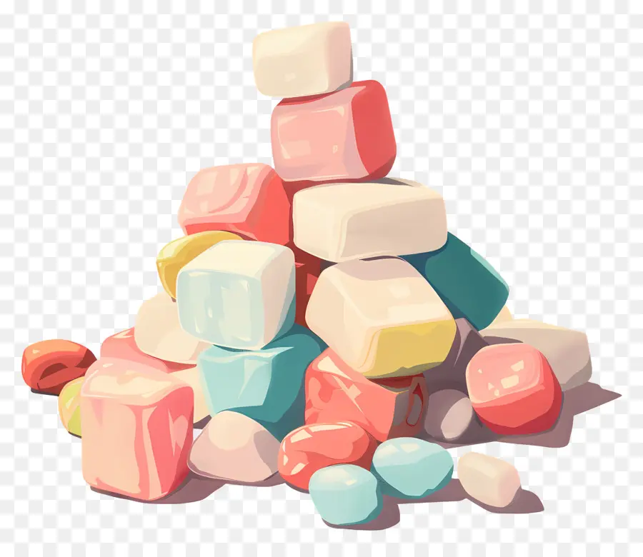 Şeker，Renkli Marshmallowlar PNG