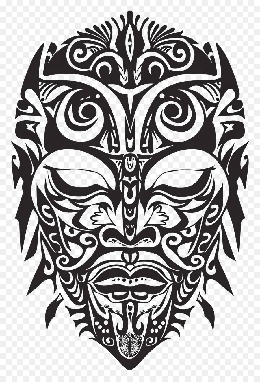 Maori Dövmesi，Kabile Maskesi PNG