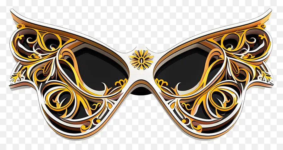 Güneş Gözlüğü Tasarımı，Altın Kelebek Maskesi PNG