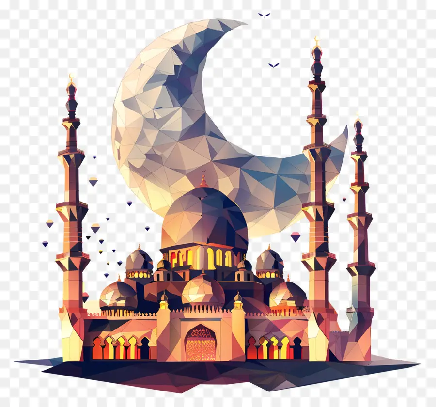 Kurban Bayramı，Cami İllüstrasyonu PNG