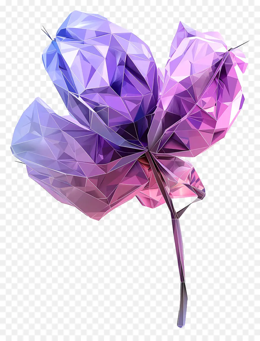 Dijital çiçek，Düşük Poli çiçek PNG