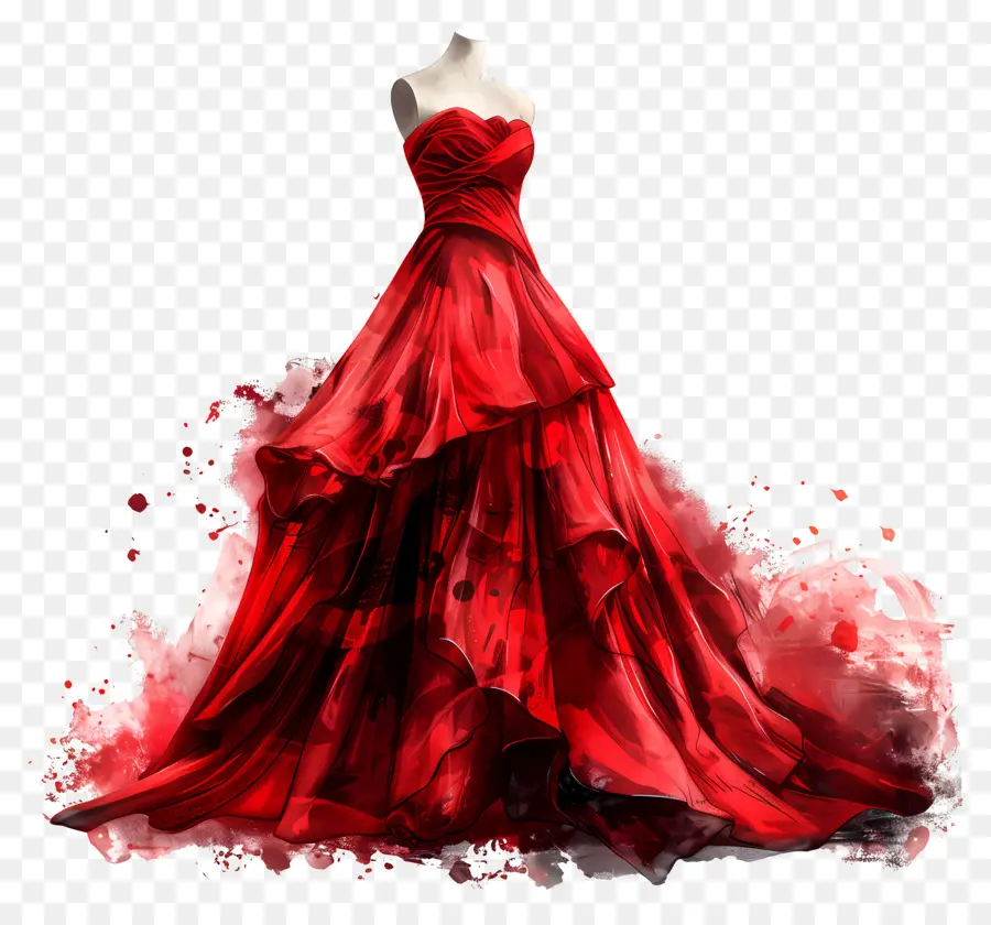 Kırmızı Gelinlik，Kırmızı Gece Elbisesi PNG
