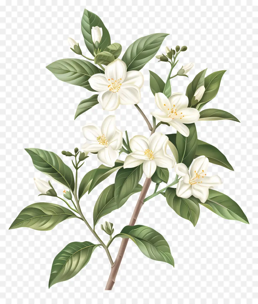 Beyaz Yasemin Çiçekleri，çiçekli Ağaç PNG