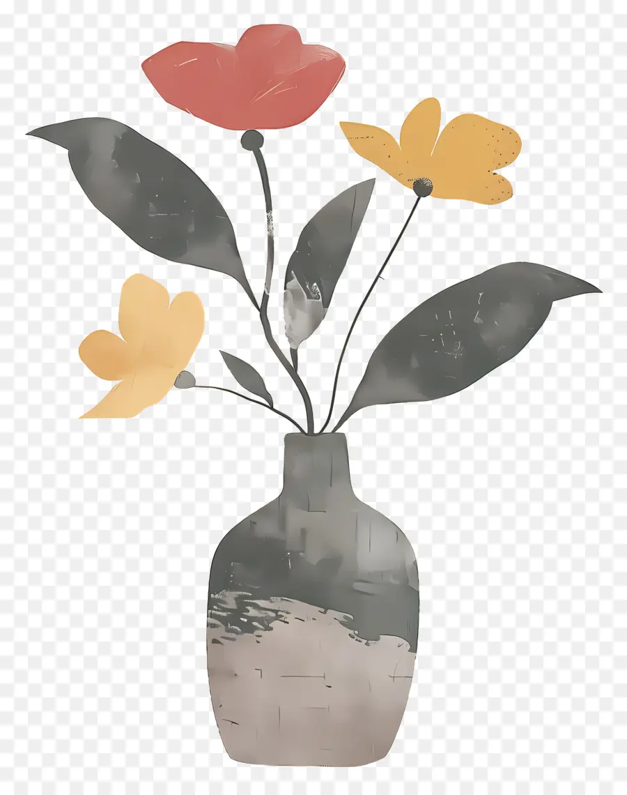 çiçek Vazo，Suluboya Resim PNG