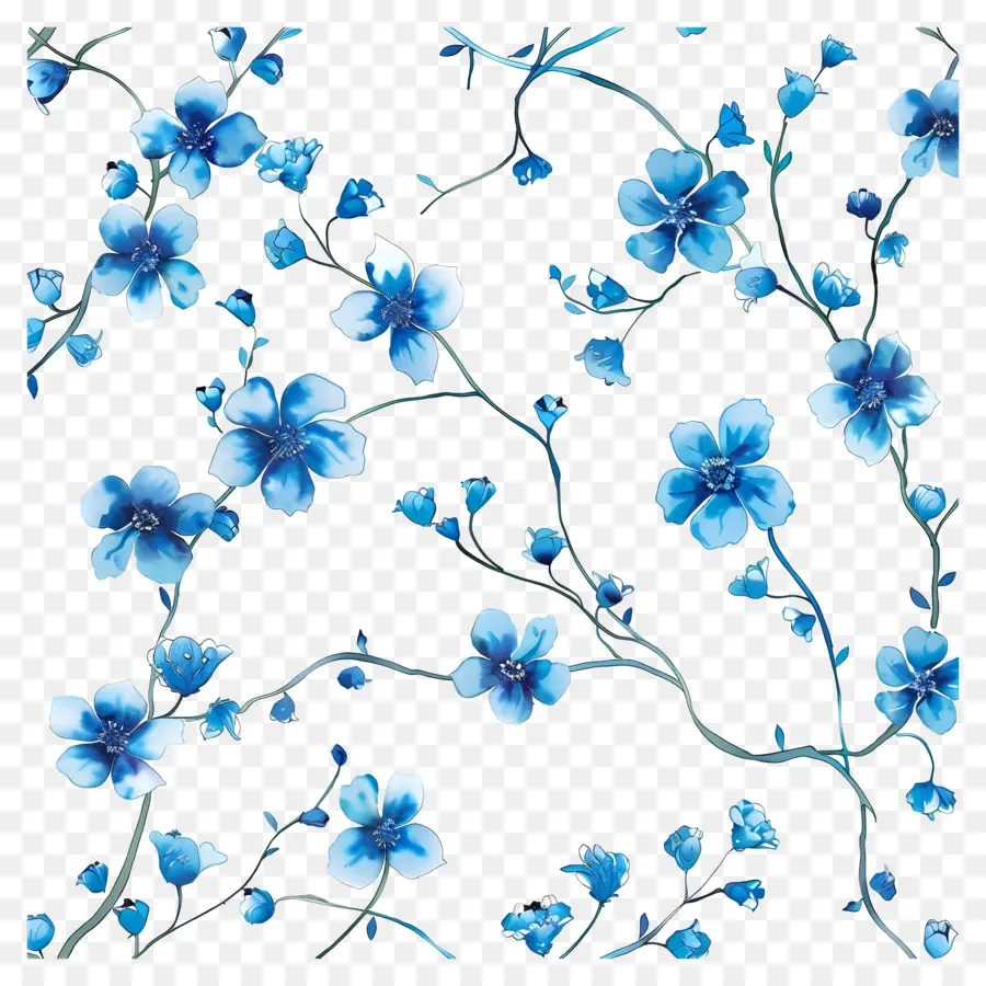 Mavi çiçekler，Dijital Resim PNG