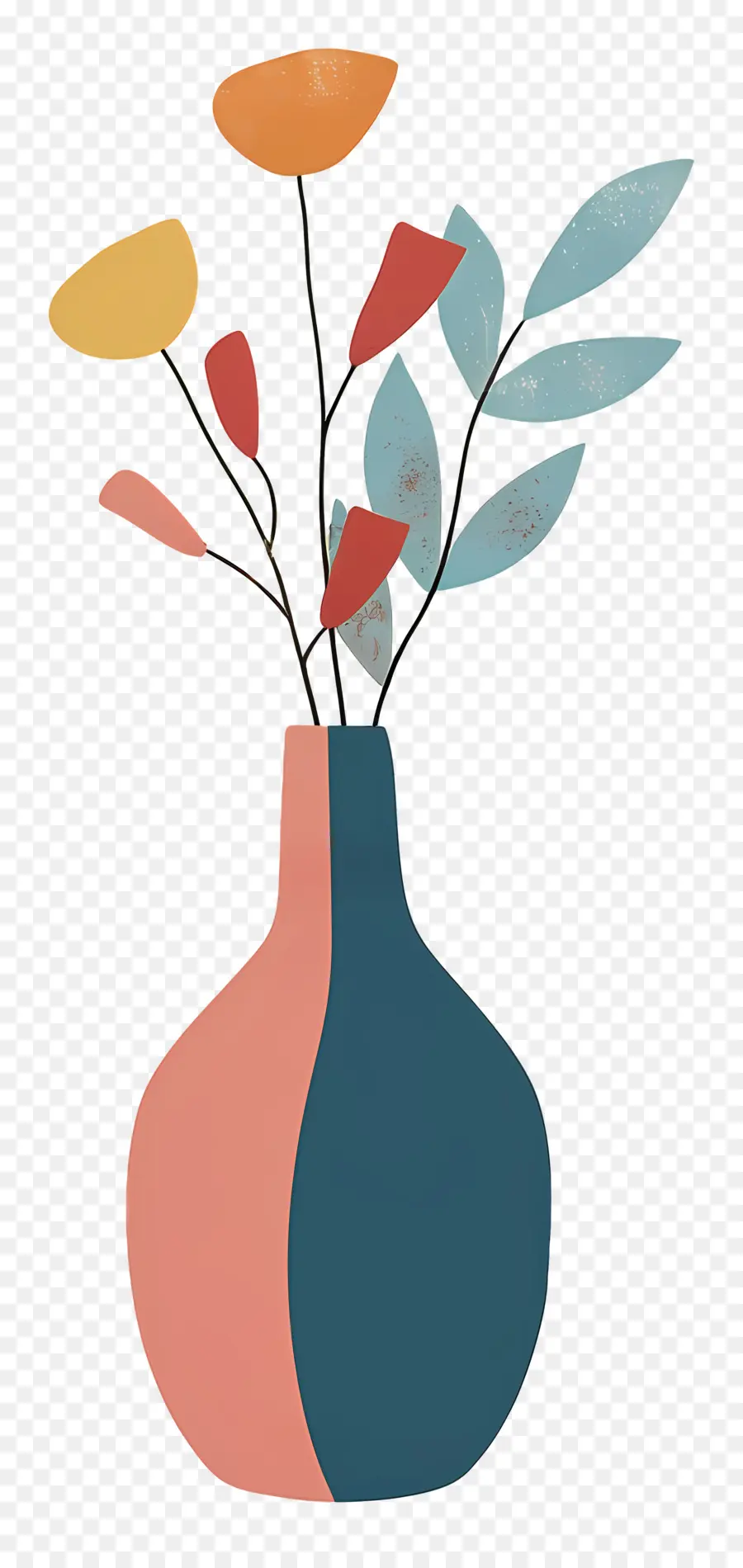 çiçek Vazo，Renkli çiçekler PNG