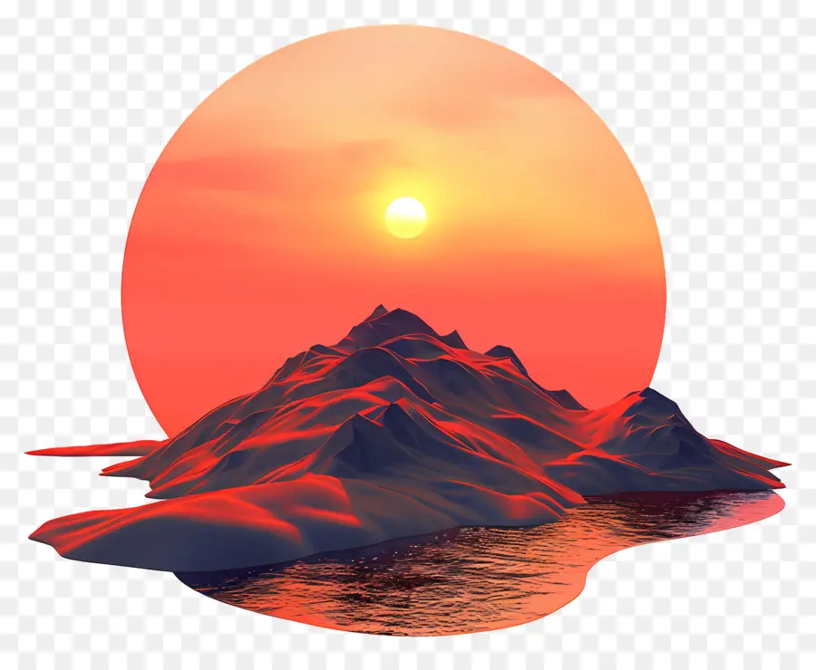 Günbatımı Kızdırma，Güneş Doğana PNG