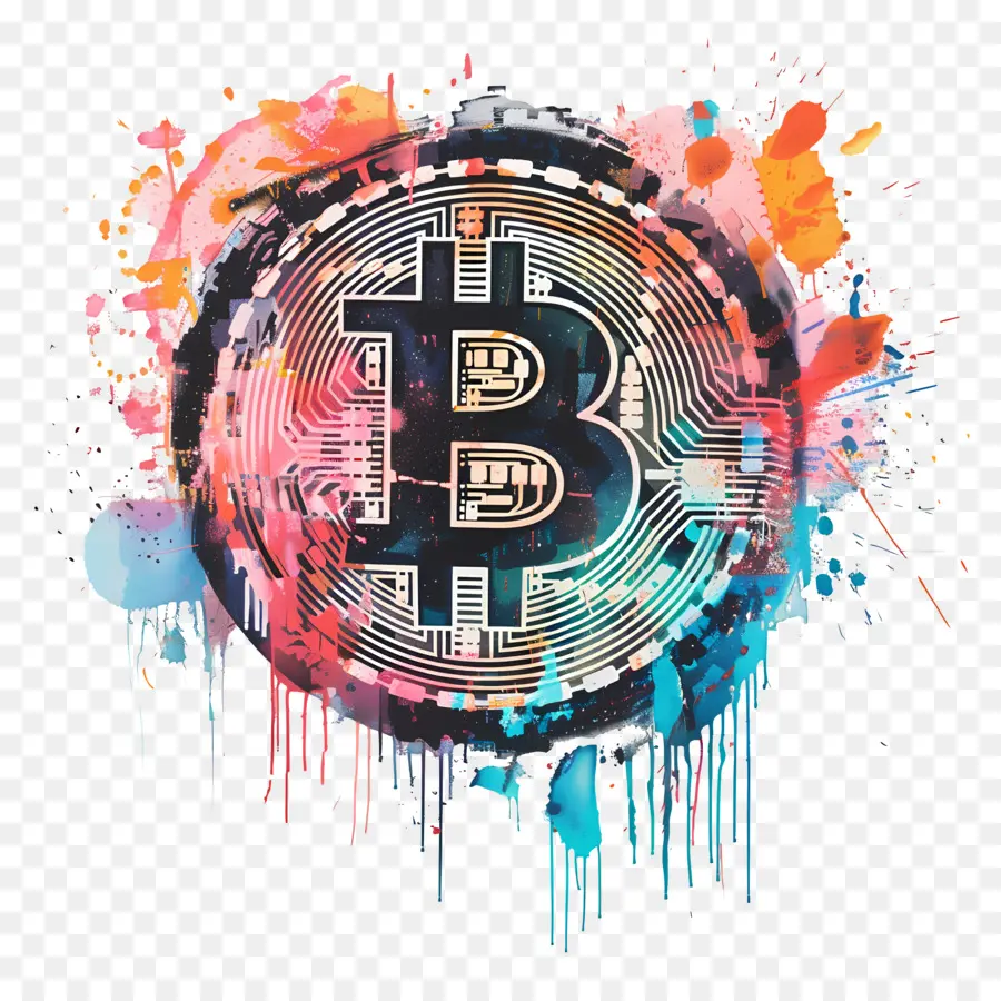 Bitcoin Logosu，Sıçrayan Resim PNG