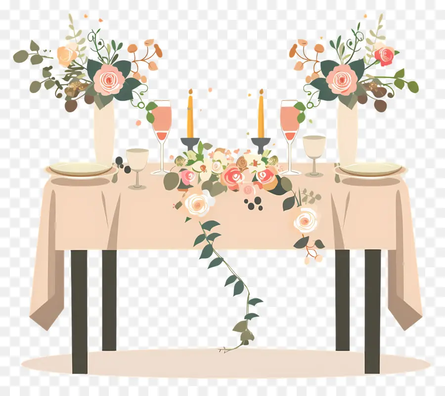 Nikah Masasına，Düğün Masası Kurulumu PNG