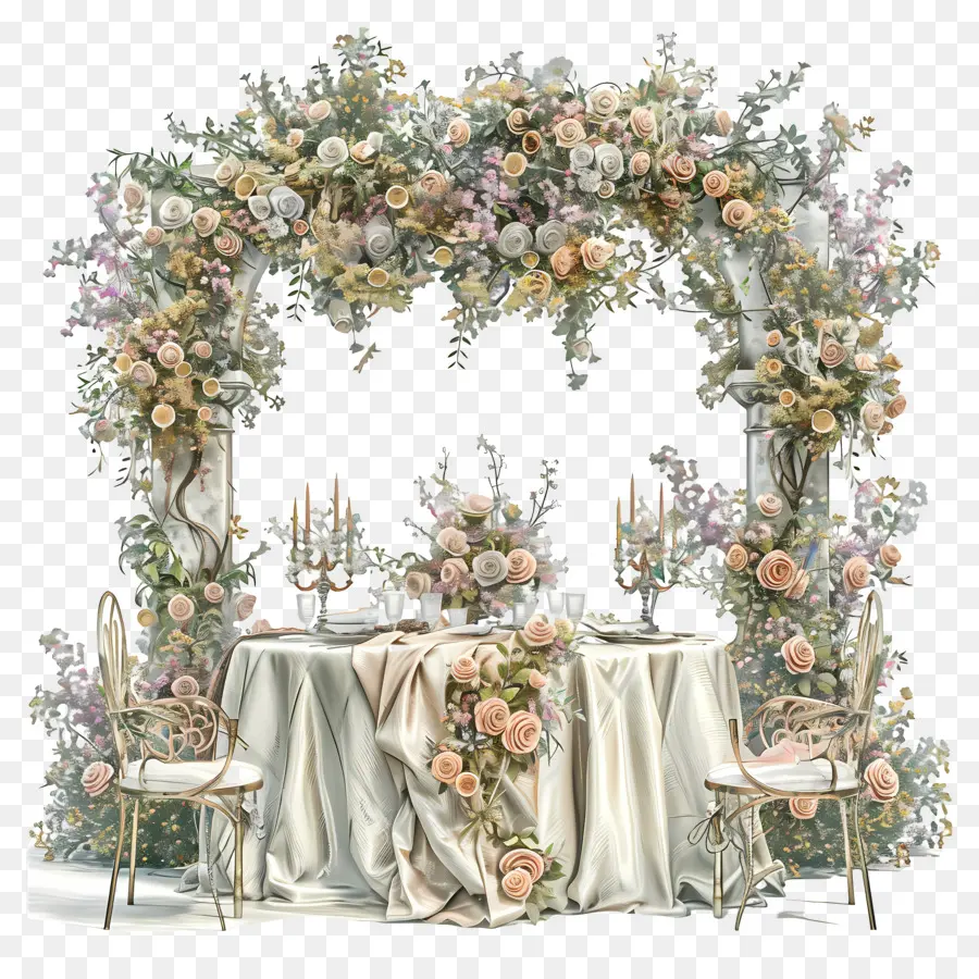 Nikah Masasına，Düğün Masa Dekorasyonu PNG