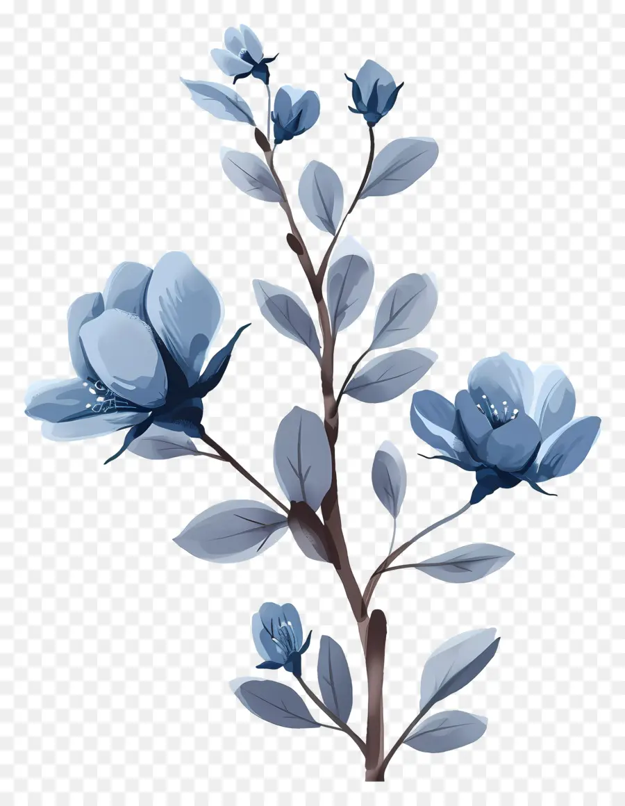 Mavi çiçekler，Mavi çiçekli Ağaç PNG