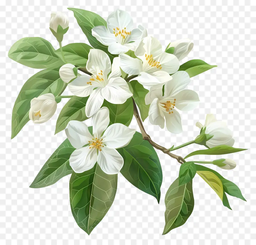 Beyaz Yasemin Çiçekleri，Elma çiçeği Ağacı PNG