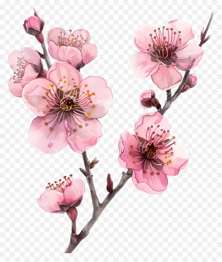 Pembe çiçekler，Şeftali Çiçekleri PNG