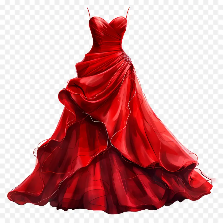 Kırmızı Gelinlik，Kırmızı Resmi Elbise PNG