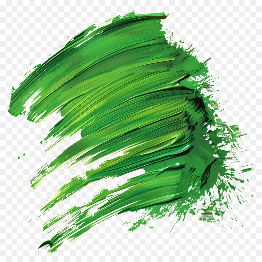 Yeşil Fırça Darbesi，Boya Fırçası PNG