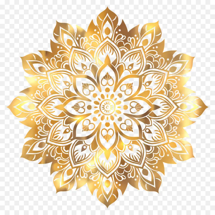 Altın Mandala Deseni，Altın Süs Tasarımı PNG