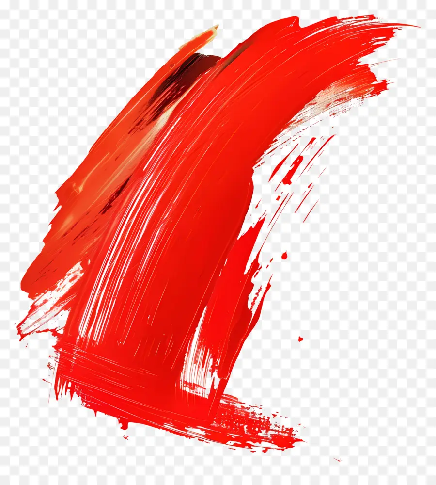 Kırmızı Fırça Darbesi，Boya Fırçası PNG