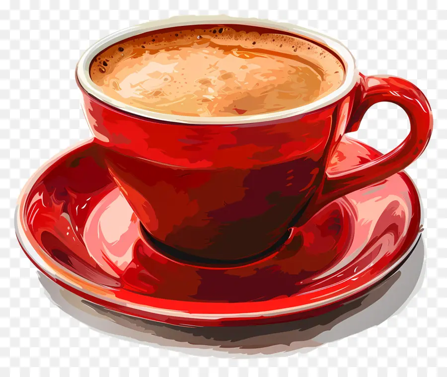 Bir Fincan Kahve，Kırmızı Kupası PNG