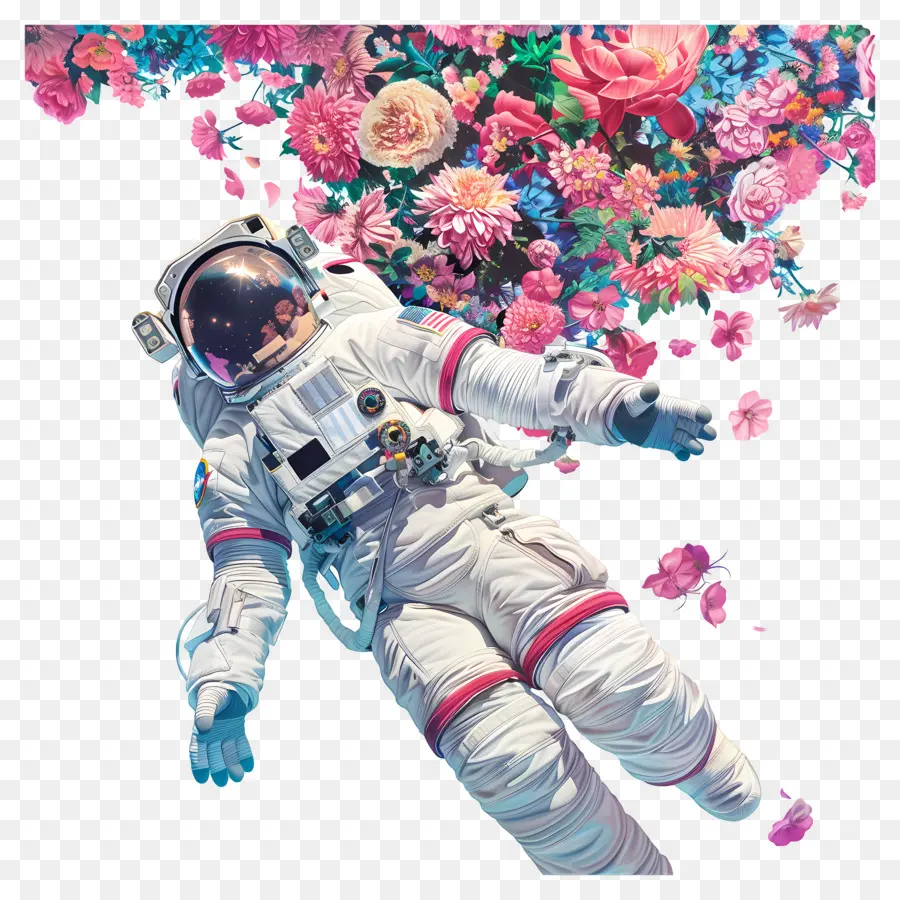 Astronot，çiçek PNG