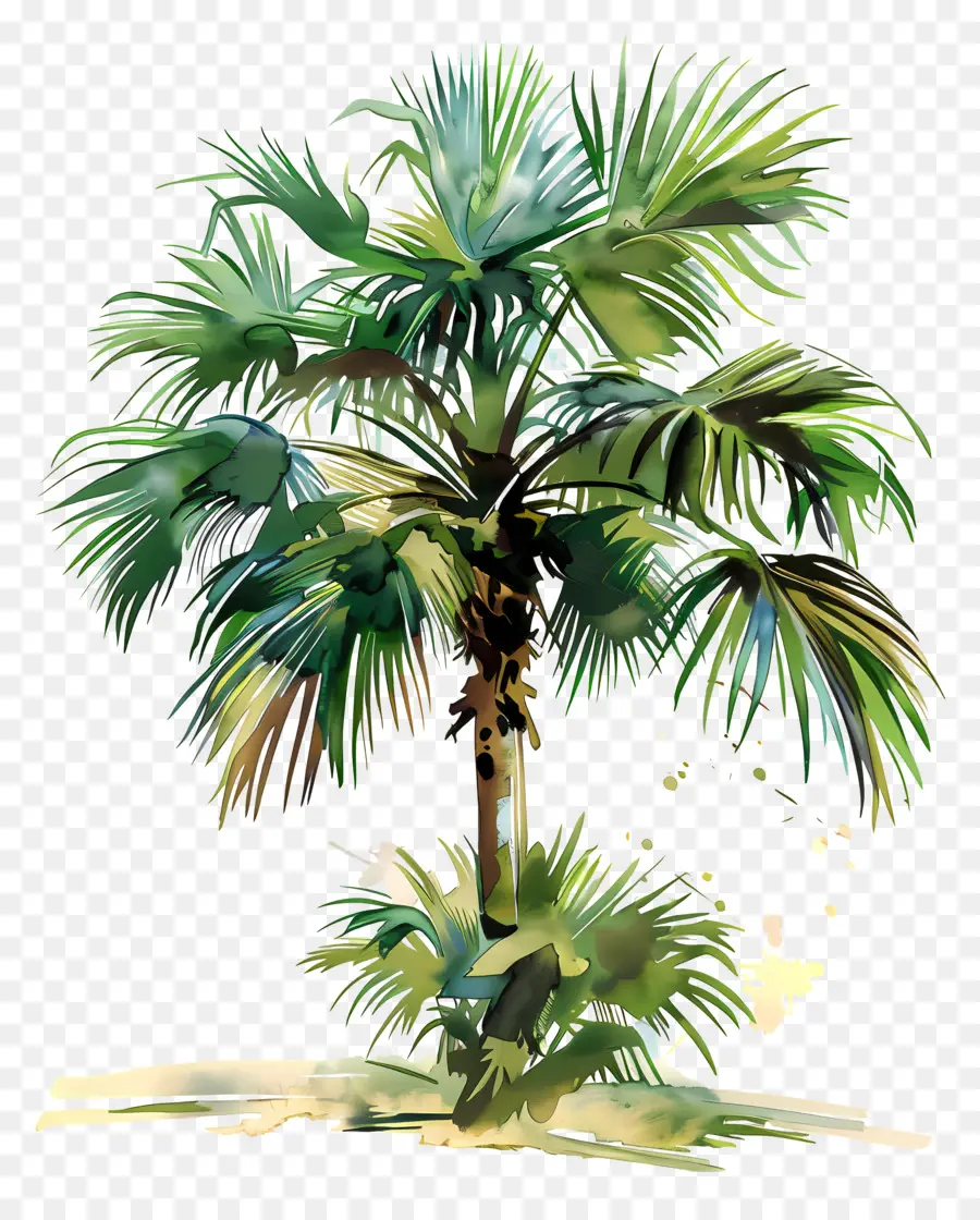 Palmiye Ağacı，Yeşil Arka Plan PNG