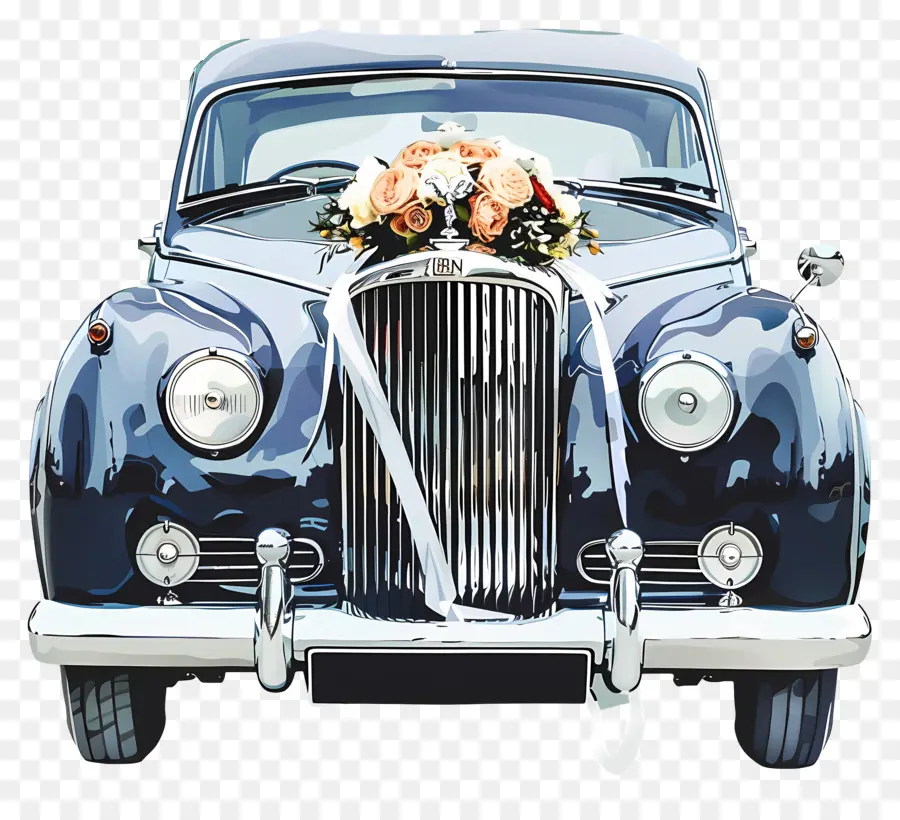 Düğün Araba，Vintage Düğün Araba PNG