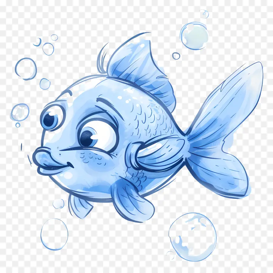 Mavi Balık，Karikatür Balık PNG