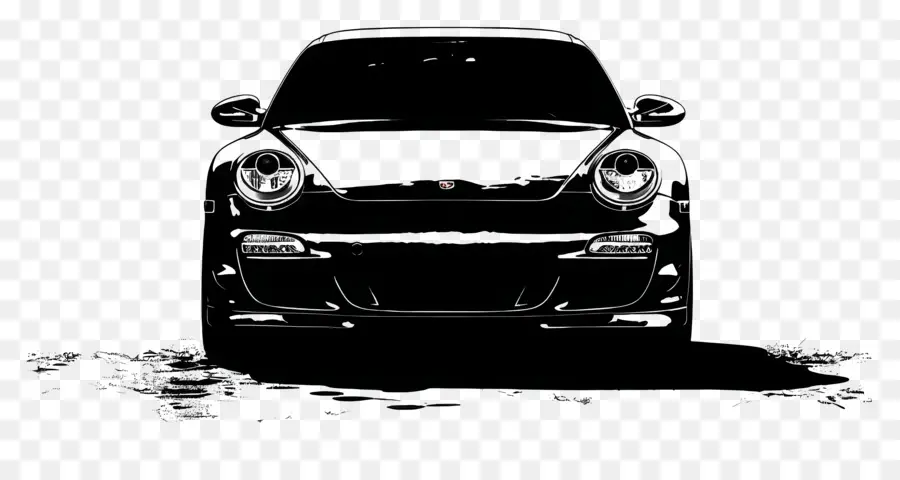 Porsche Silueti，Siyah Araba PNG