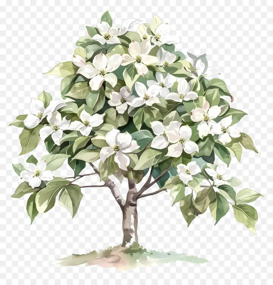 Kızılcık Ağacı，Beyaz çiçekler PNG