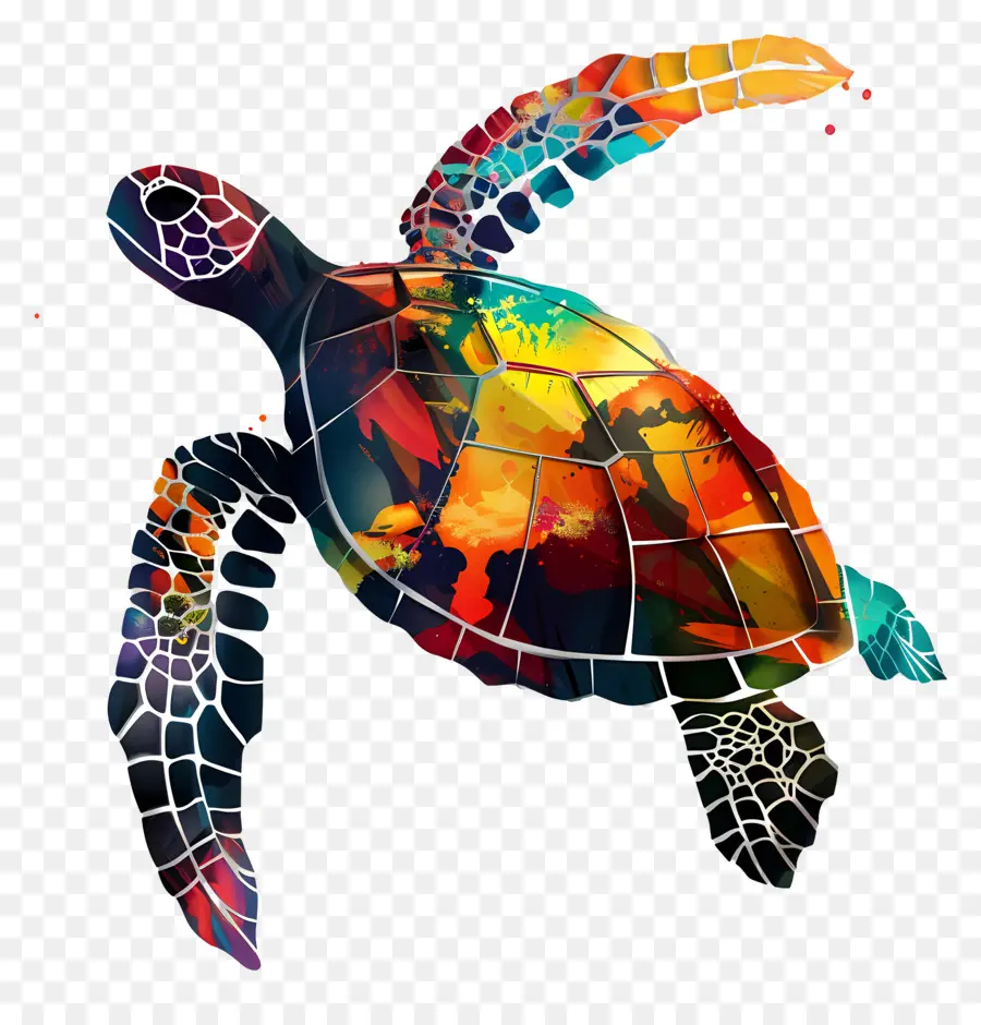 Deniz Kaplumbağası，Soyut Sanat PNG