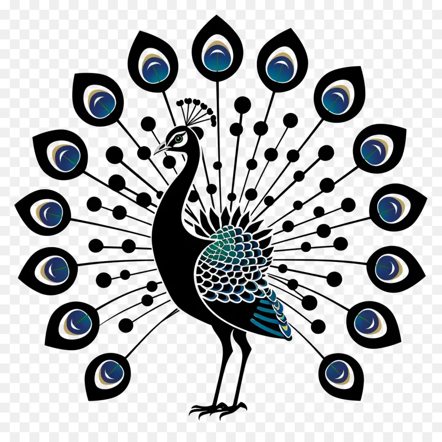 Peacock Siluet，Tavuskuşu PNG