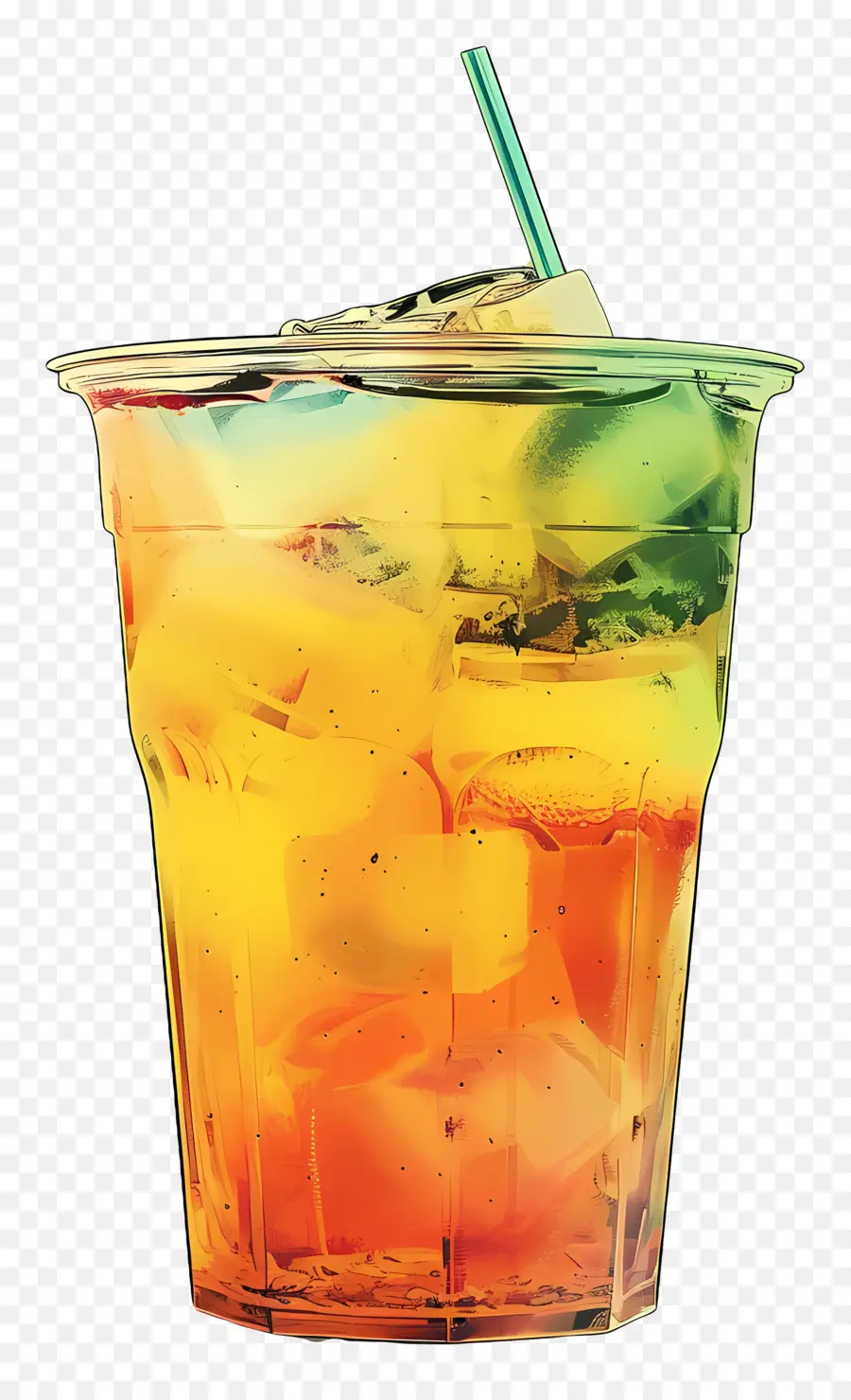 Buzlu çay，Renkli Içecek PNG