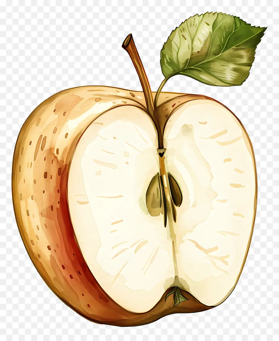 Elma Yarısı，Suluboya Illüstrasyon PNG
