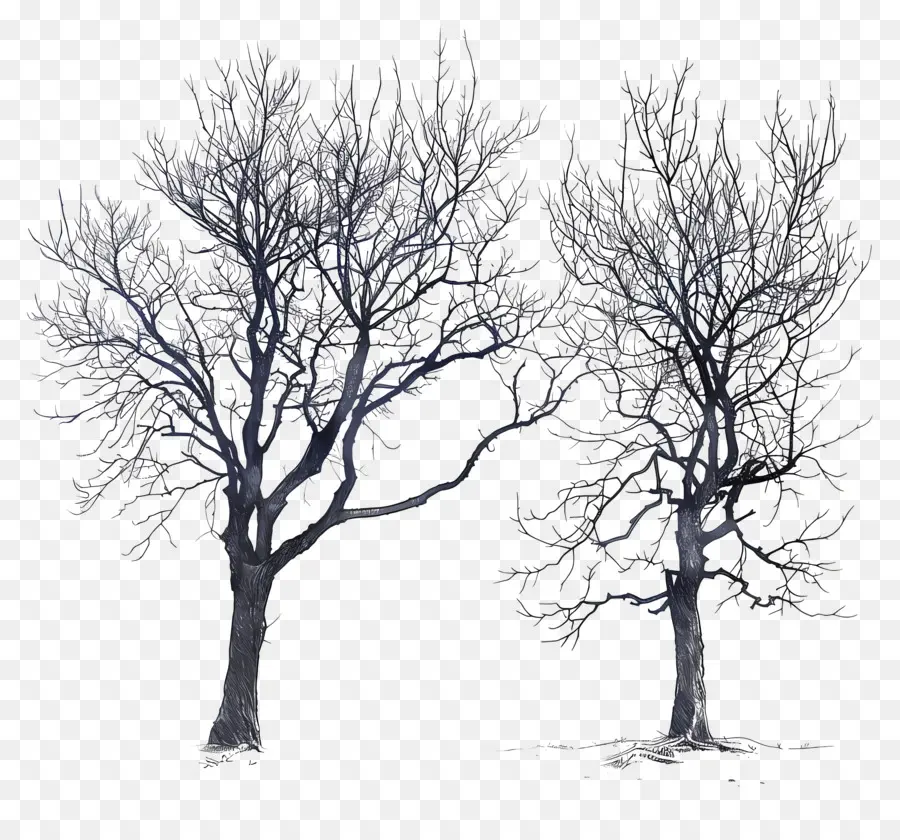 çıplak Ağaçlar，3d Modeli PNG