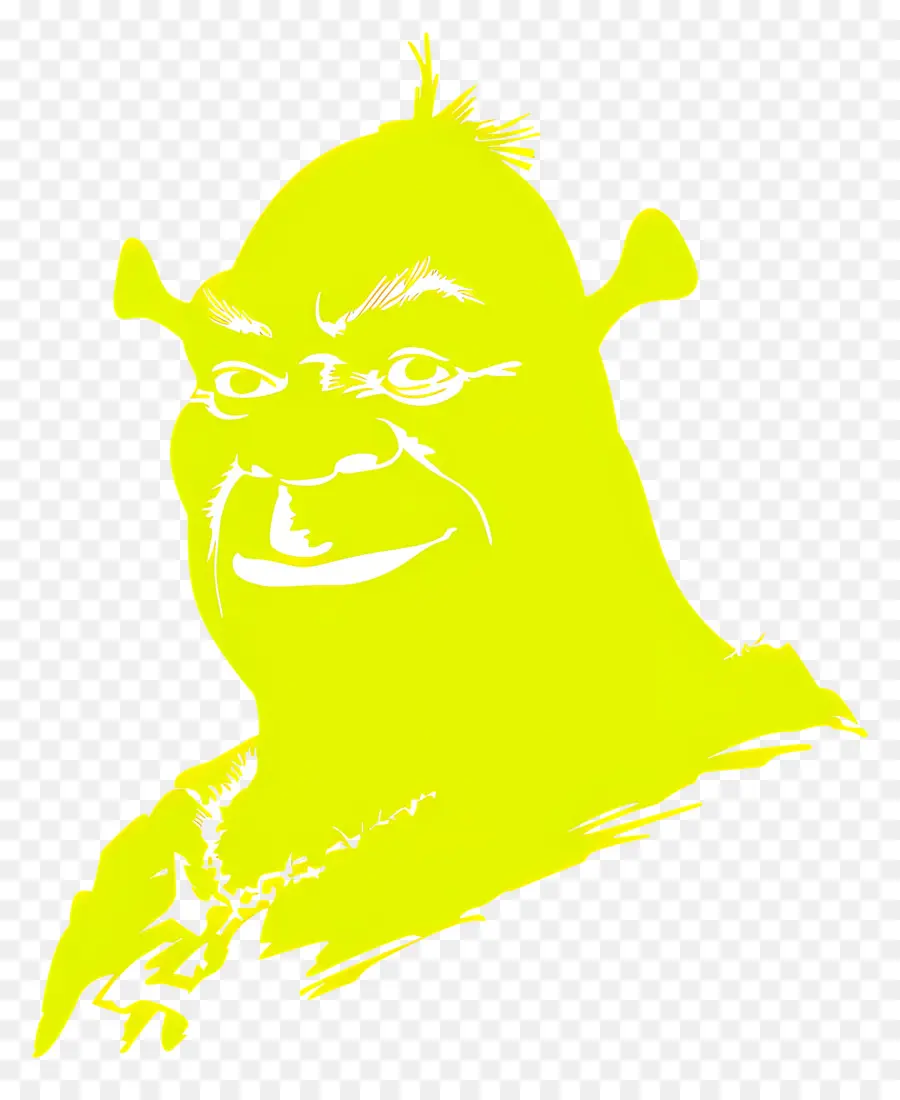 Shrek Silueti，Parlak Sarı Saç PNG