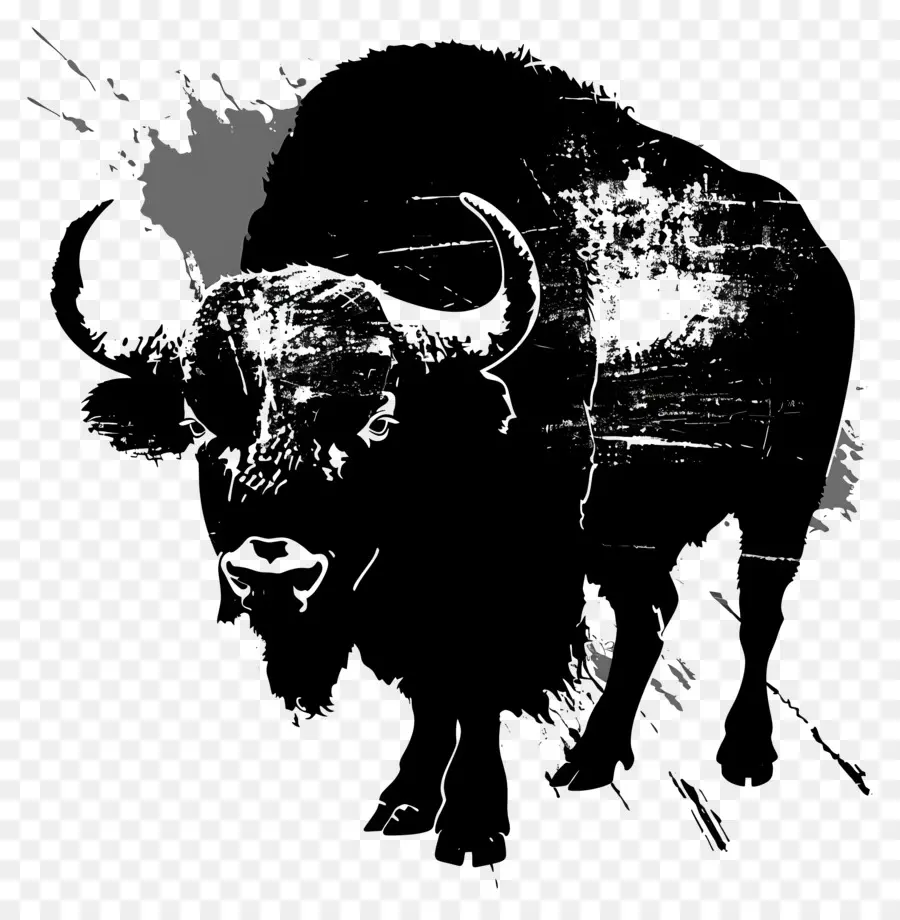 Buffalo Siluet，Siluet PNG